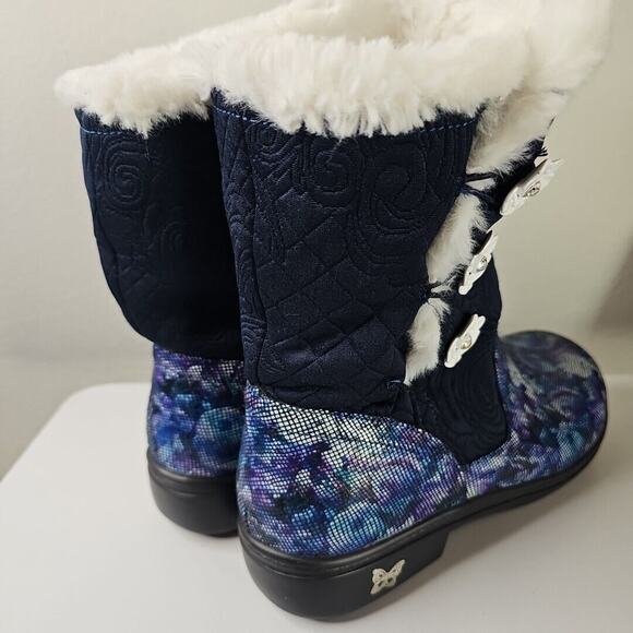 Alegria Women's Navy Blue Nanook Winter Garden Faux Fur Lined Boots Size 41 - Picture 4 of 6